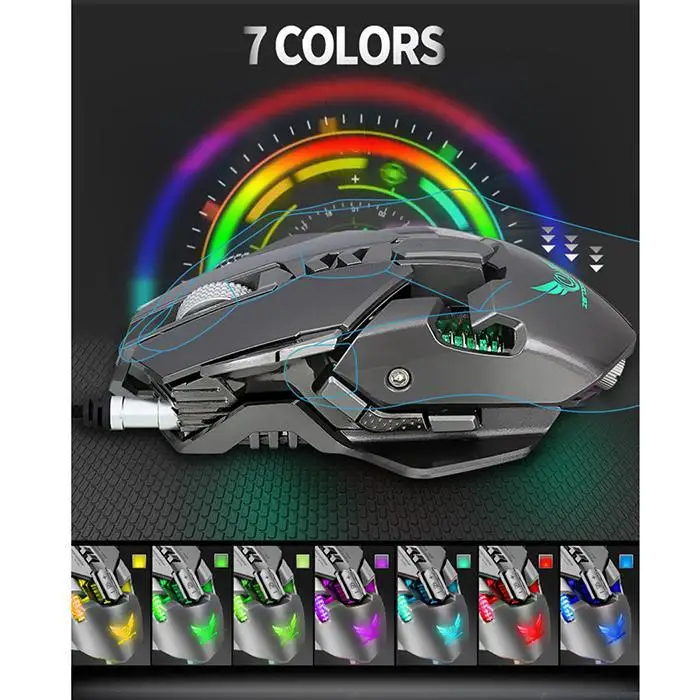 Прочная противоскользящая игровая мышь с подсветкой USB для Windows XP/Vista/7/8/10/OSX 1x7