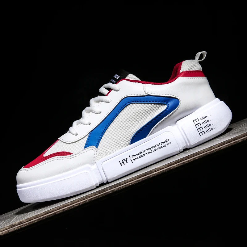 OLOMM Men Shoes Spring Autumn Casual Leather Flat Lace-up Low Top White Male Sneakers tenis masculino adulto | Обувь