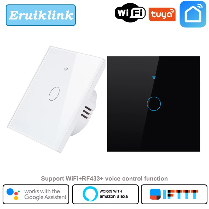 

Умный выключатель Eruiklink с поддержкой Wi-Fi, 1 клавиша