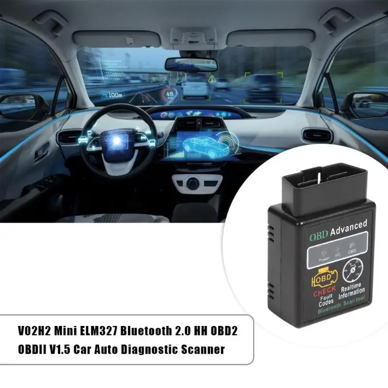 V02H2 Мини ELM327 Bluetooth 2 0 HH OBD2 V1.5 автомобильный диагностический инструмент для Android Win