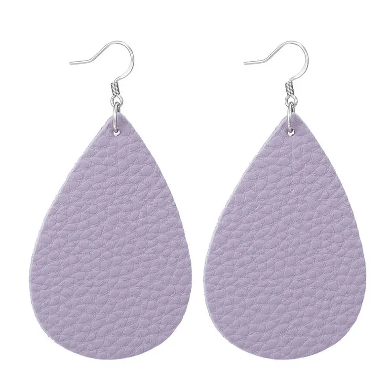 Light Purple Каплевидные серьги из кожи в виде лепестков, серьги в виде капель с античный легкий S925 резные Нержавеющая сталь серьги для Для женщин Подарки - Окраска металла: Light Purple