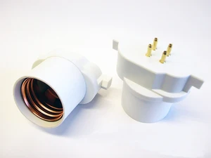 Адаптер цоколя лампы, 2 шт., GY10Q на E26E27, цоколь лампы 4P CFL GY10Q на цоколь светодиодной лампы E26, требуется байпасный балласт