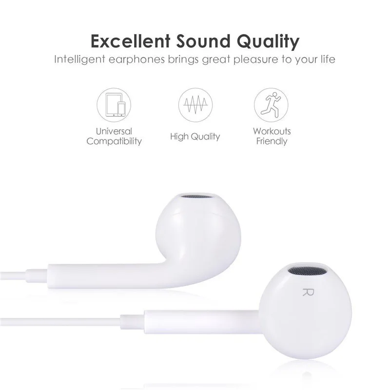 Вкладыши стерео Bluetooth Проводные Наушники для iPhone 8 Plus с микрофоном наушники IPhone 7 X