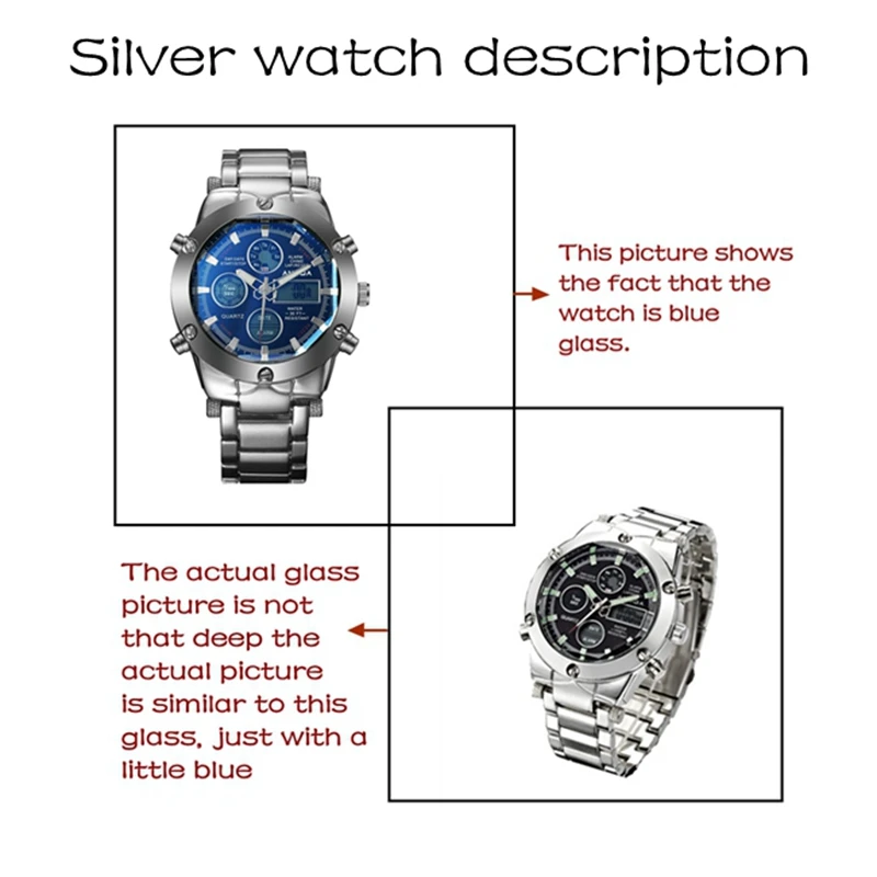 Бренд AMUDA роскошные мужские Золотые спортивные часы светодиодные полностью