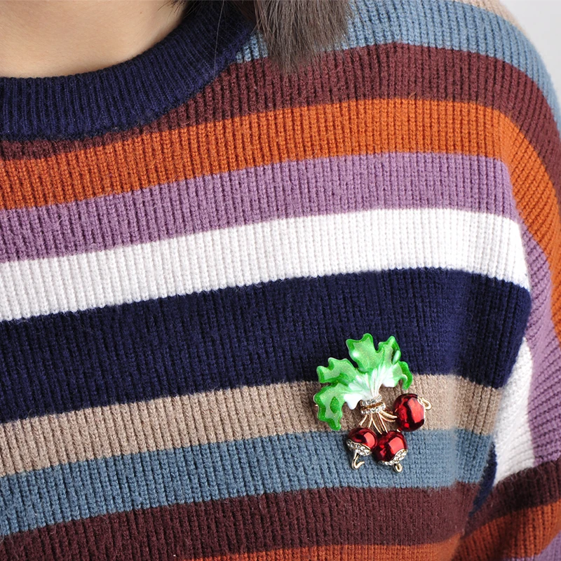 Эмалированная эмалированная брошь в виде редьки каваи форме овощей золотого