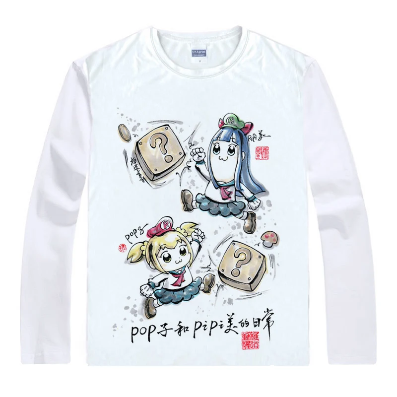 С изображением персонажей аниме Спортивная футболка с надписью &quotPop Team Epic&quot