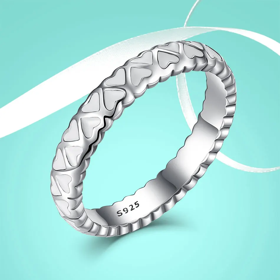 Подлинное Стерлинговое Серебро 925 пробы штабелируемые кольца на палец в форме