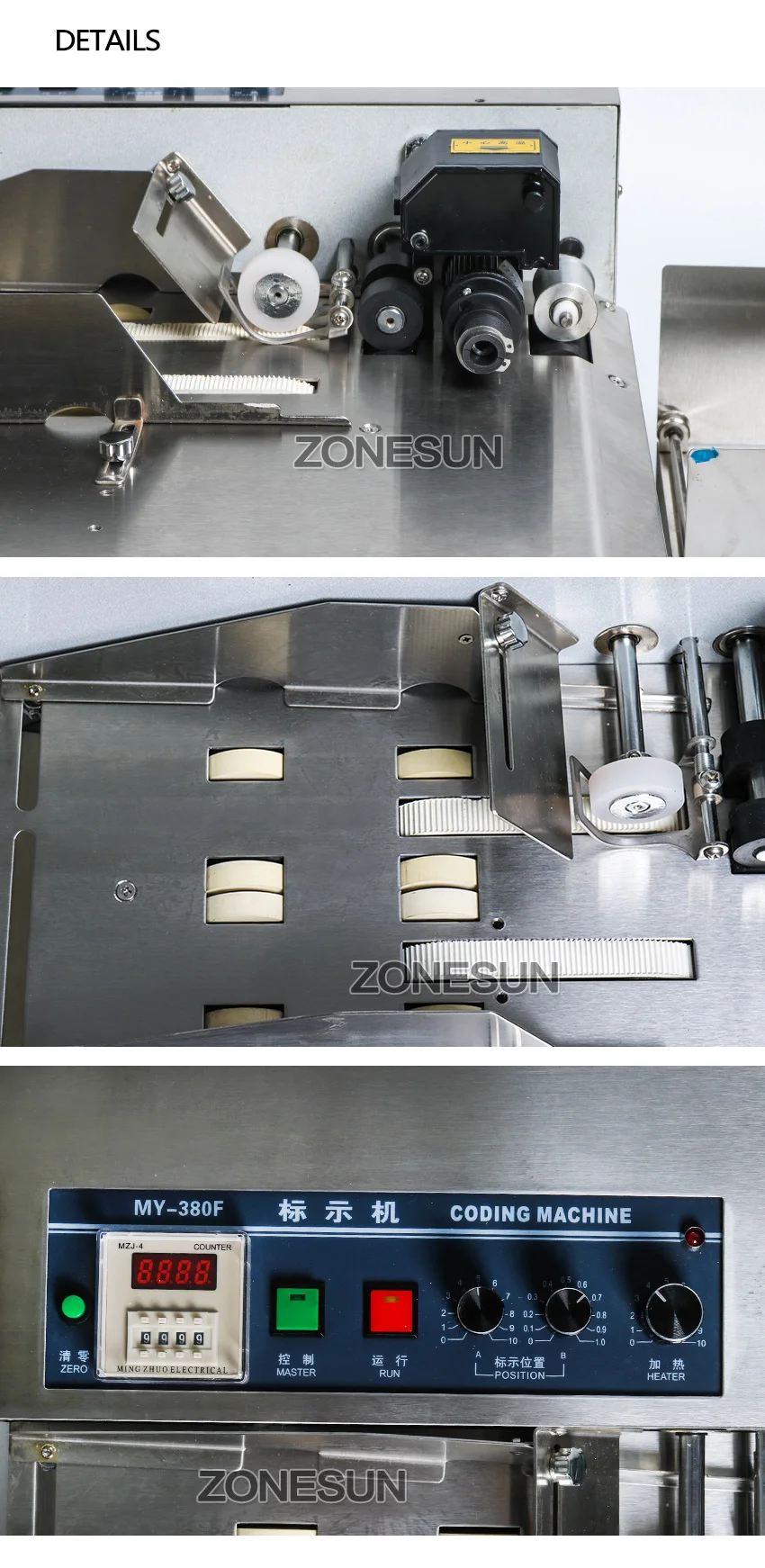 ZONESUN MY380F произвести сплошной рулон чернил кодирования карты мешок непрерывной даты печатная машина автоматический принтер