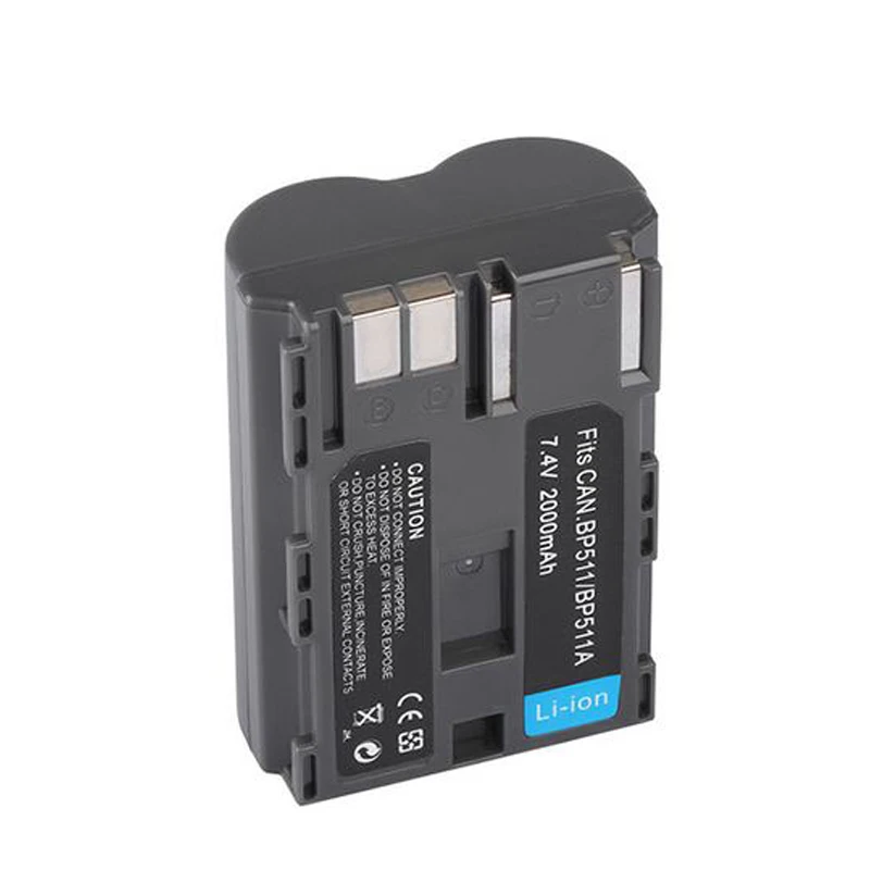 2000 мАч для Canon BP-511 BP511 BP-511A BP511A цифровых фотокамер DM-MV100X DM-MV100Xi DM-MV30 DM-MV400 DM-MV430 DM-MV45 |