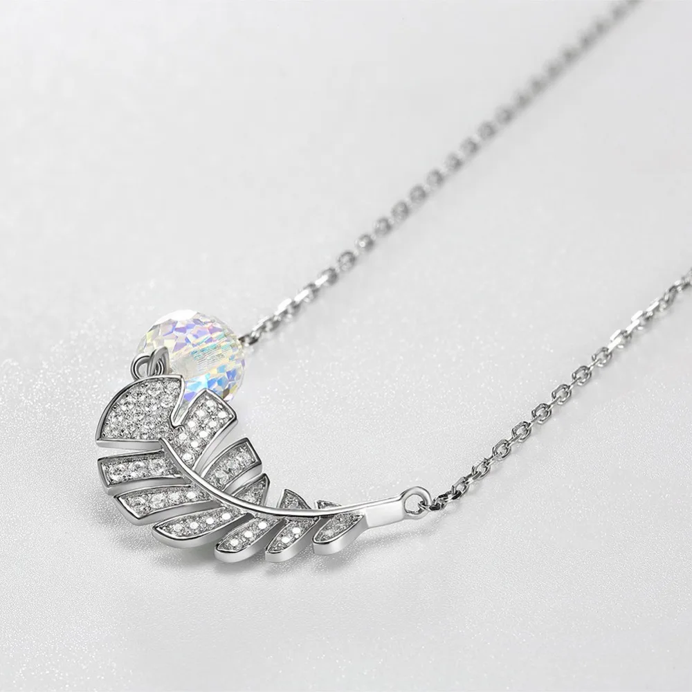 Ожерелье с подвеской в виде листа от бренда LEKANI оригинальные кристаллы Swarovski Real