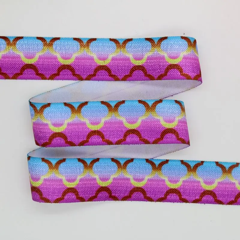 Повязка на голову с принтом Павлин 25 мм|fold elastic|printed foe elasticfoe printed |