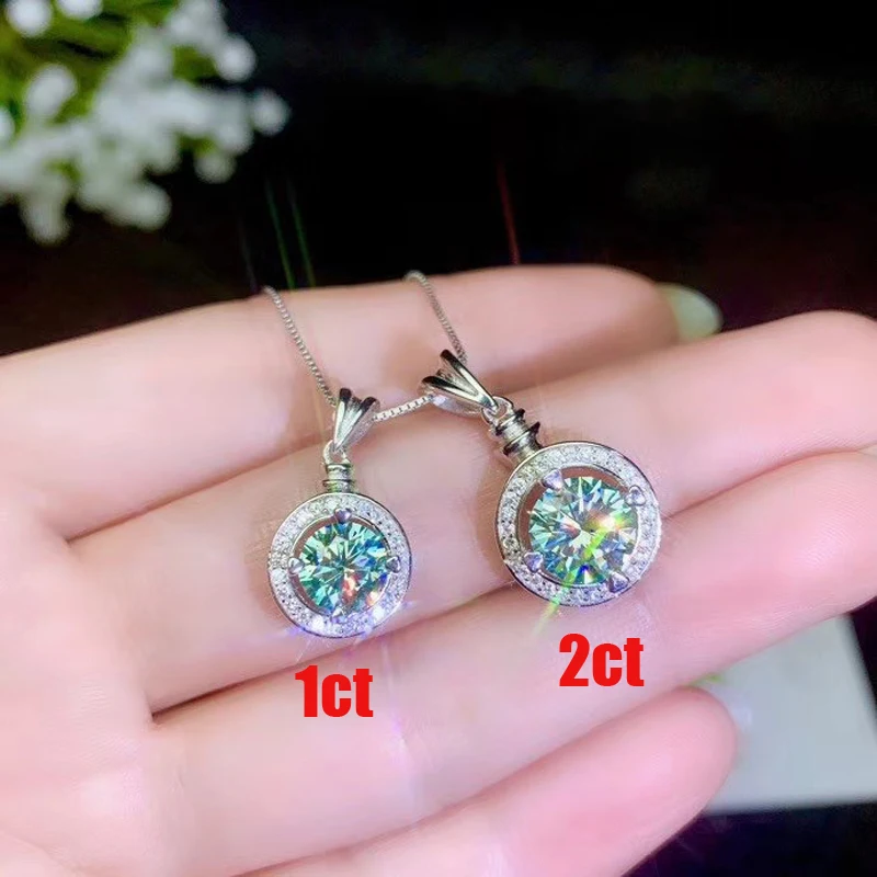 Ювелирные изделия colife 925 Серебряный Муассанит кулон для вечерние 0.5ct& 1ct Муассанит Ожерелье Подвеска из стерлингового серебра Муассанит ювелирные изделия
