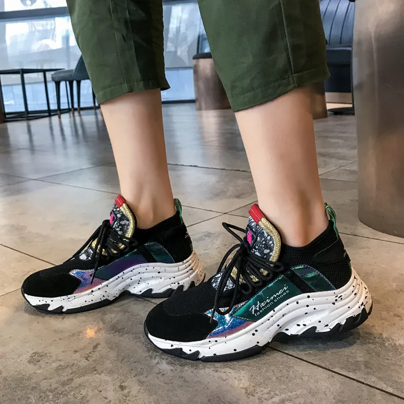 Женские кроссовки из коровьей кожи Asumer разноцветные удобные повседневные на