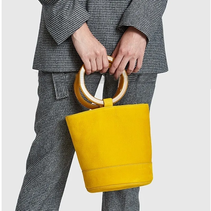 New Woman Bags For Women Handbags Pu Leather Bags Female Handbag Large Capacity Totes Ladies Hand Bags Yellow Bucket OC699