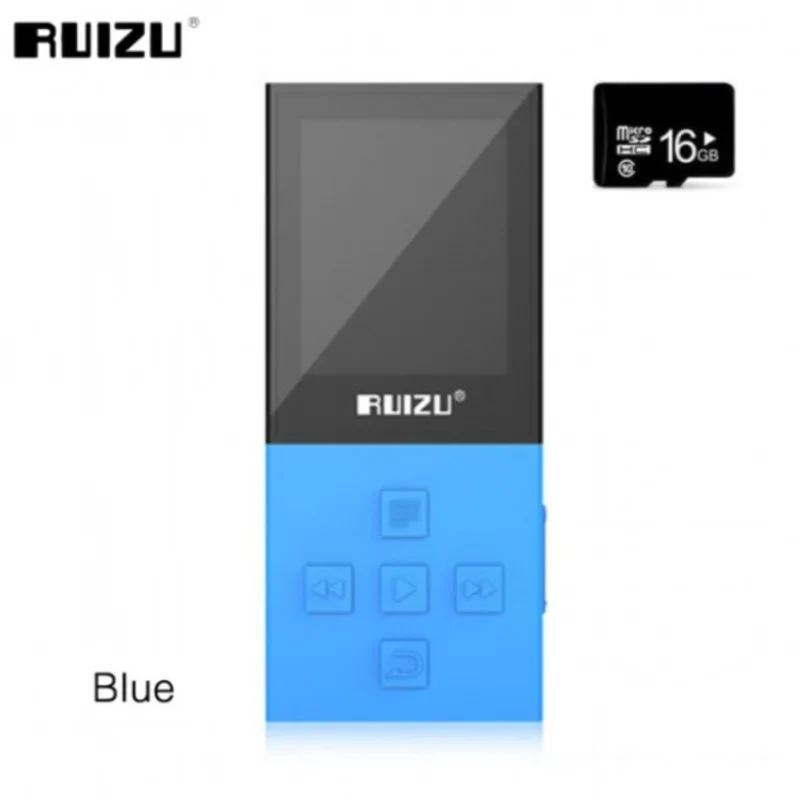 RUIZU X18 Bluetooth спортивный MP3 плеер 8 Гб музыкальный аудио плеер высокого качества без потерь рекордер FM Bluetooth 4,0 бесплатный подарок - Цвет: blue with 16gb