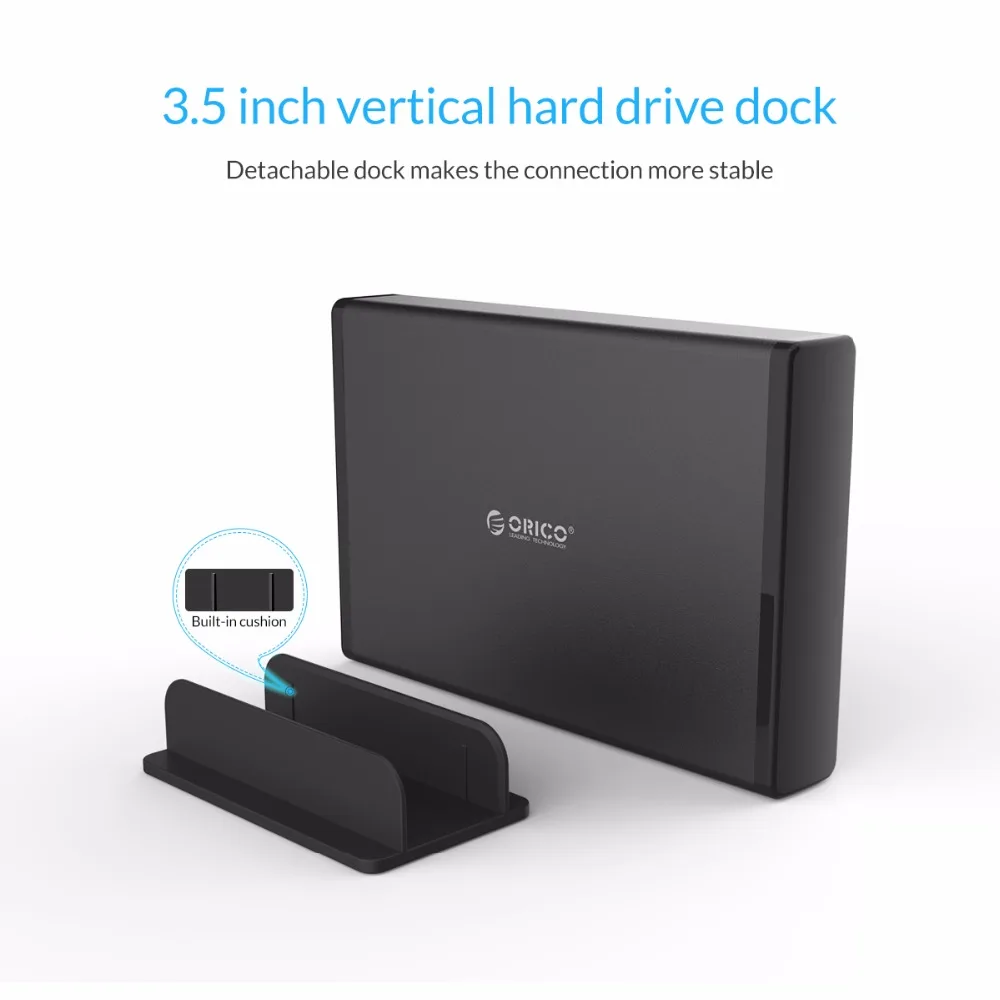 ORICO Алюминиевый жесткий диск HDD корпус USB3.0 к SATA3.0 3,5 дюймов HDD корпус док-станция Поддержка UASP 12V2A мощность