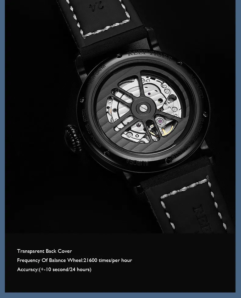 Риф Тигр Аврора Serier RGA3019 мужские модные спортивные многофункциональные полеты приборной панели циферблат автоматические механические наручные часы