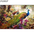 FGHGF Безрамные Картины Peacork живопись по номерам DIY цифровая картина маслом на холсте Европа домашнее украшение настенная живопись