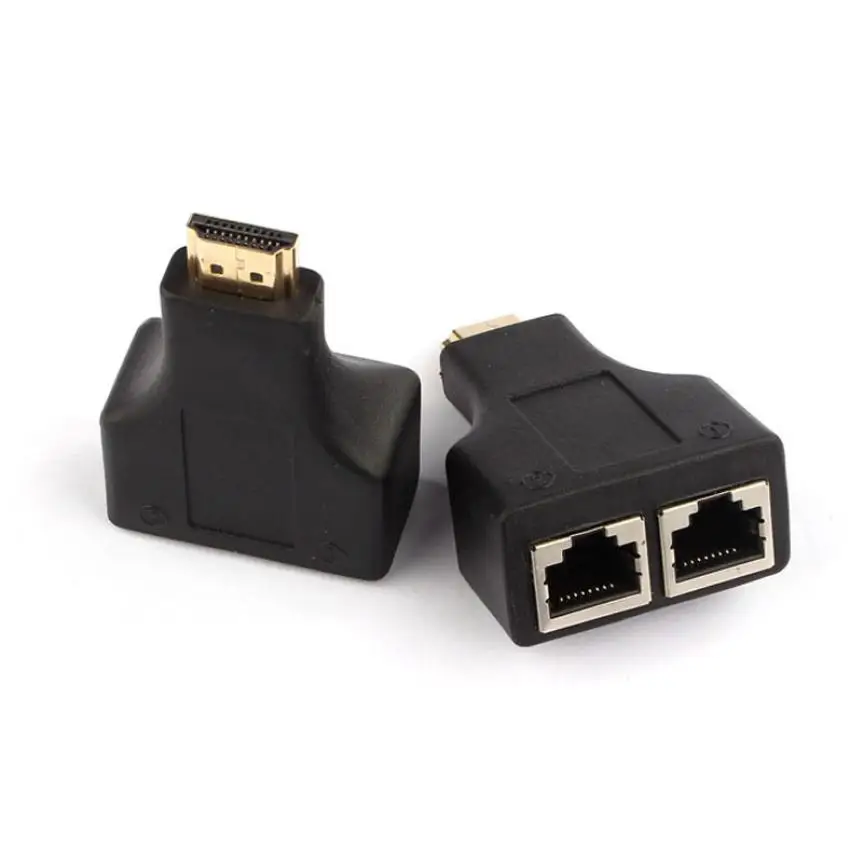 Заводская цена HDMI на двойной порт RJ45 сетевой кабель удлинитель для Cat 5e / 6 1080p 6M29