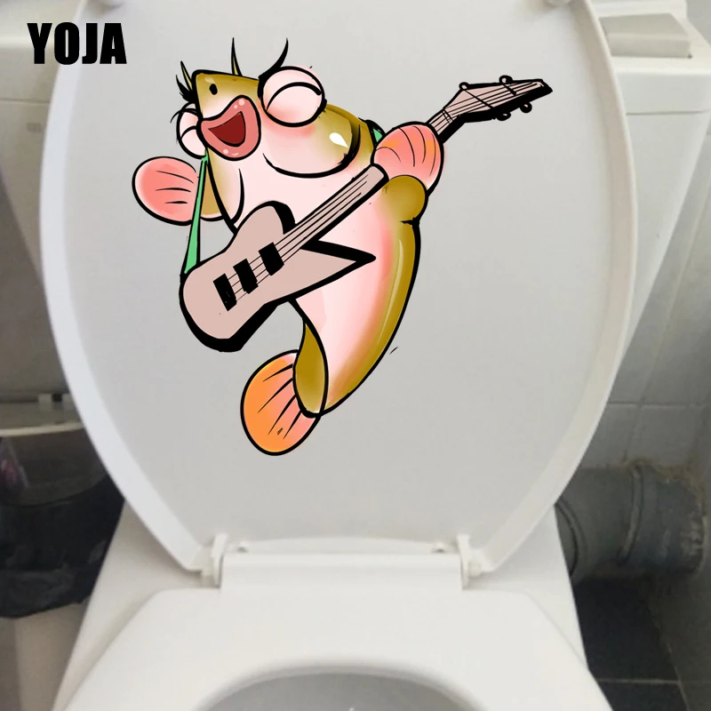 YOJA 24 6*24 6 см рыба пение на гитаре Настенная Наклейка Туалет спальня домашний декор