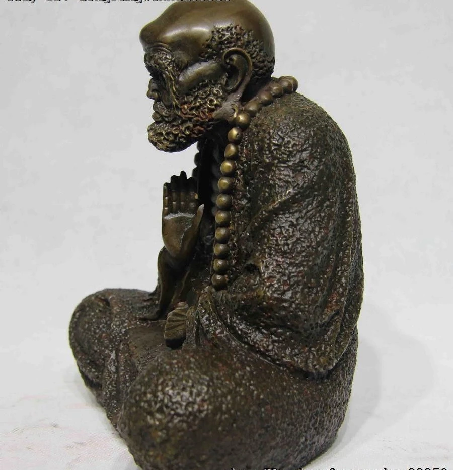 Китайский буддистский бронзовый медный Damour DaMo Bodhidharma Dharma Arhat статуя Будды | Дом и
