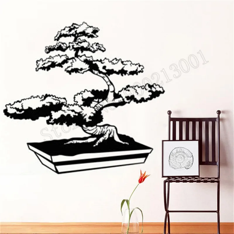 Наклейка на стену дерево бонсай наклейка для гостиной украшение красоты