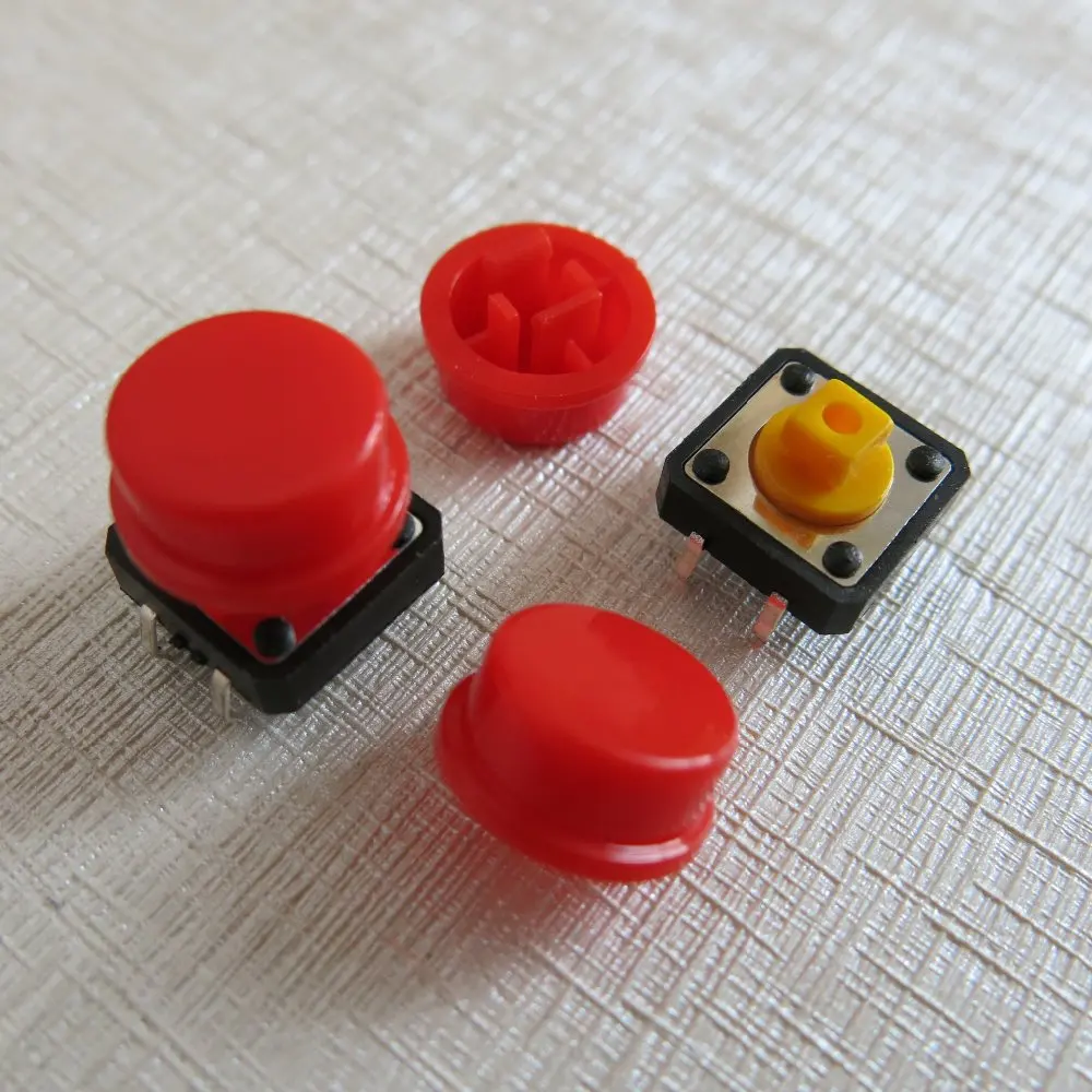 20 компл./лот B3F 4055 12x12x7 3 мм кнопка с красной крышкой тактильный мини