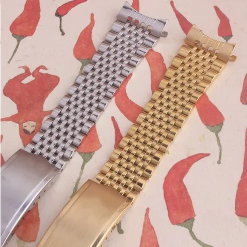Watch Band 18mm 19mm 20mm Stainless Steel Bands Strap For Wristwatch Double Clasp Bracelet Silver Gold | Наручные часы