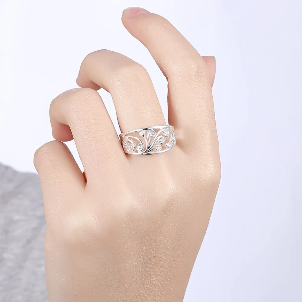 Princess Cute Fashion Crystal stone Silver Ring Women lady gift Jewelry Engagement Wedding Party Austrian cute R882 | Украшения и