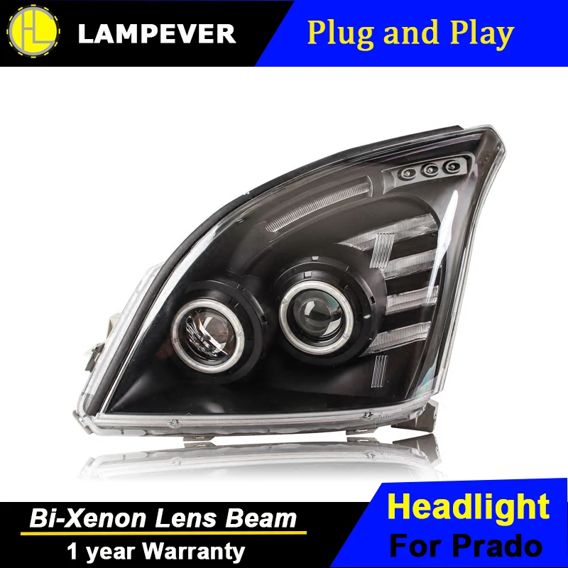 Lampever Стайлинг для фары Toyota Prado 2004 2009 LC150 светодиодный задний фонарь DRL Bi Xenon