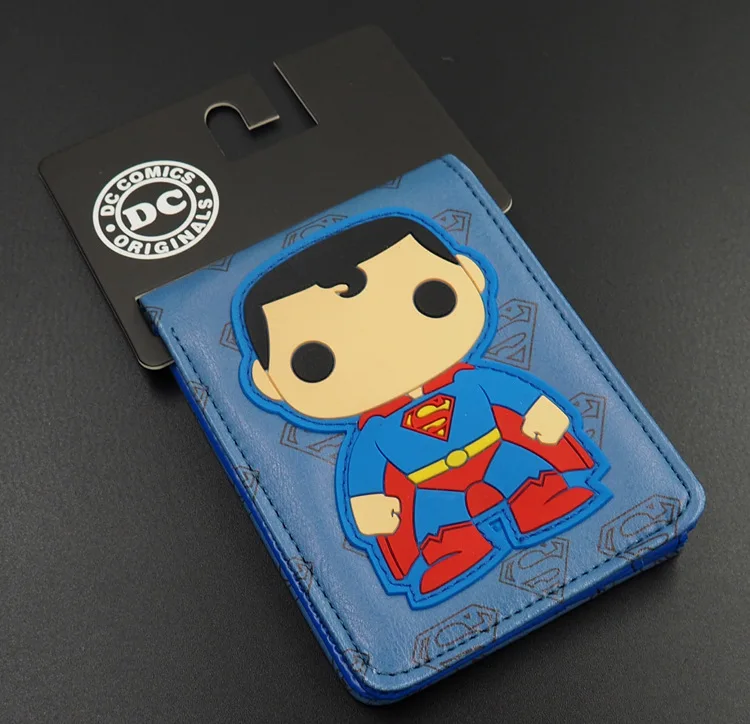 Комиксы DC Marvel Мстители мультфильм кошелек милый Супермен железный человек Бэтмен 3D кошелек логотип кредитный держатель для карт мужской кошелек