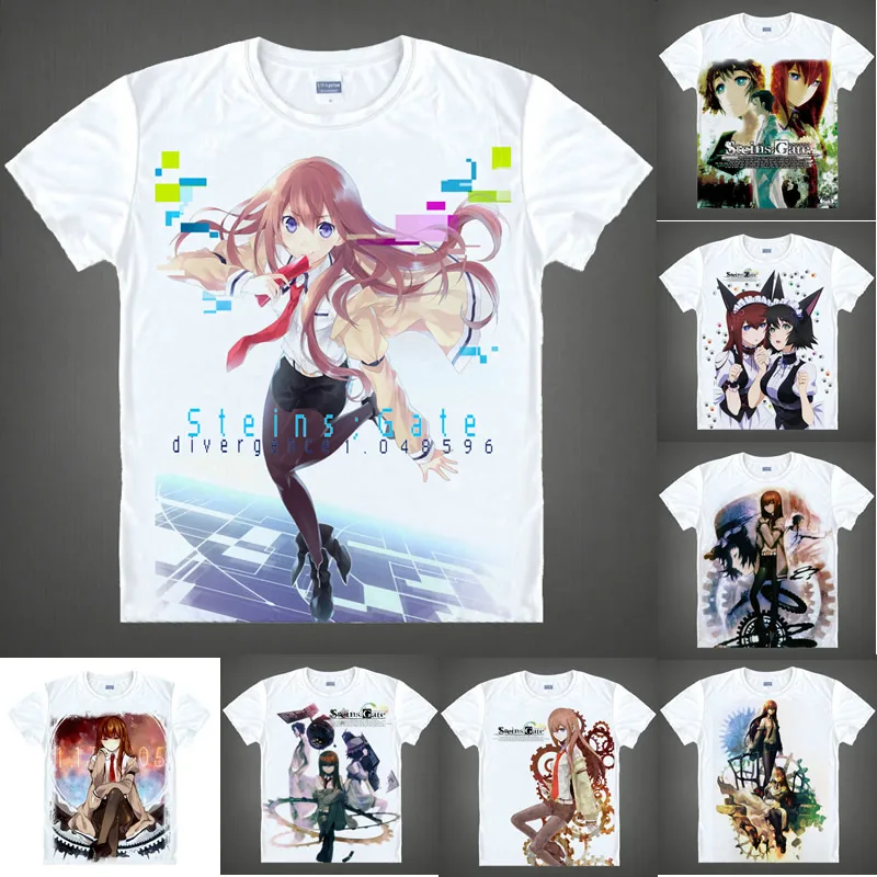 

Coolprint Anime Shirt Steins Gate T-Shirts Multi-style Short Sleeve Makise Kurisu Shiina Mayuri Cosplay Motivs Hentai Shirts