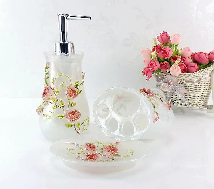 

5-pieces Bathroom resin set Bathroom sets ceramics Tooth brush holder/ Tooth glass/ Soap dish/box Ceramic bathroom accessories