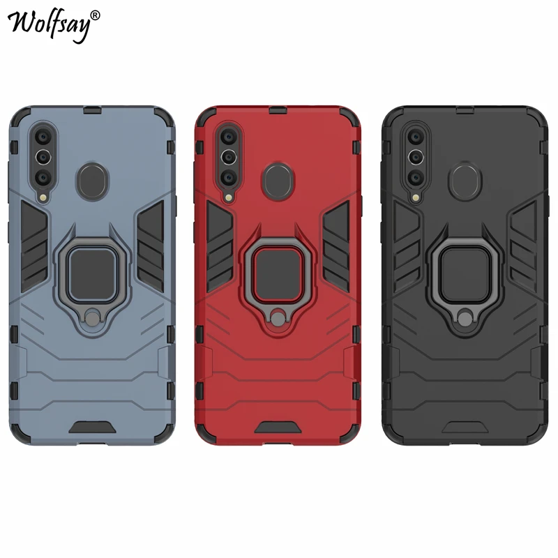 Wolfsay for Samsung Galaxy A8S Case A9 Pro 2019 Car Holder Armor Hard PC &amp Soft Silicon Cover G887N |