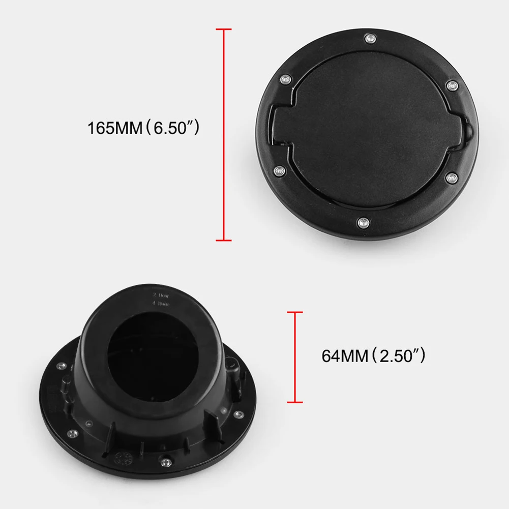 Aluminum Alloy Fuel Gas Tank Door Cap Lid Cover for 2007-2018 Jeep Wrangler JK | Inner Covers