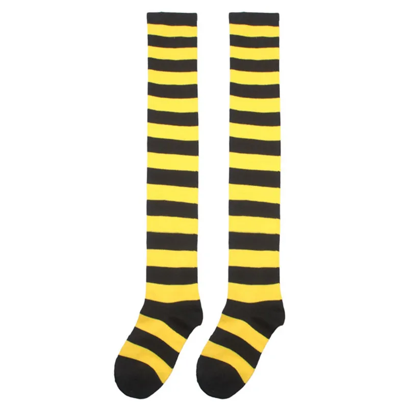 Полосатые Гольфы выше колена для девочек Новинка Meias engracadas Calcetines mujer Kawaii Sokken