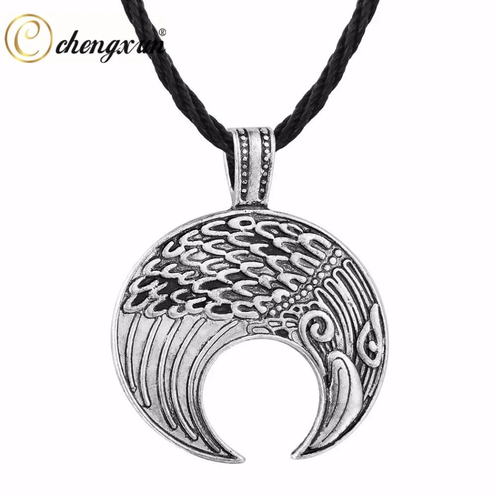CHENGXUN Hip Hop Eagle Head Pendant Fashion Men Necklace Good Luck Prayer Necklace with Cord Chain Charm Jewelry for Best Friend