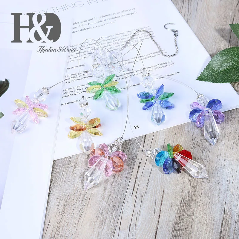 H& D висячий Хрустальный Ангел-хранитель, окно, Ловец Солнца, Радужный производитель, 38 мм, сосулька, призма, подвеска