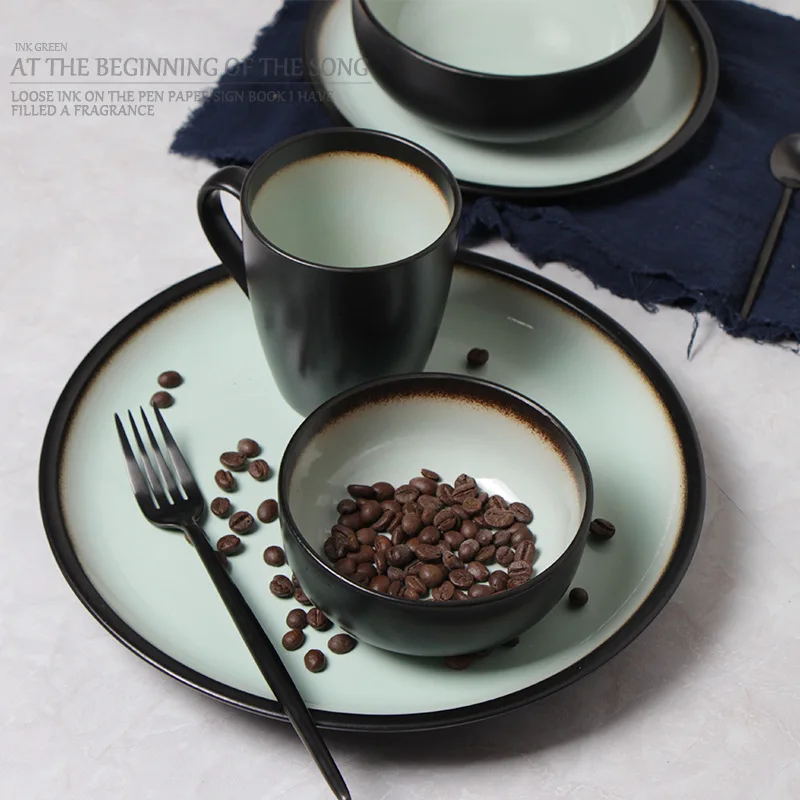 20 шт./компл. Бытовая керамическая миска и тарелка наборы посуды кухонные