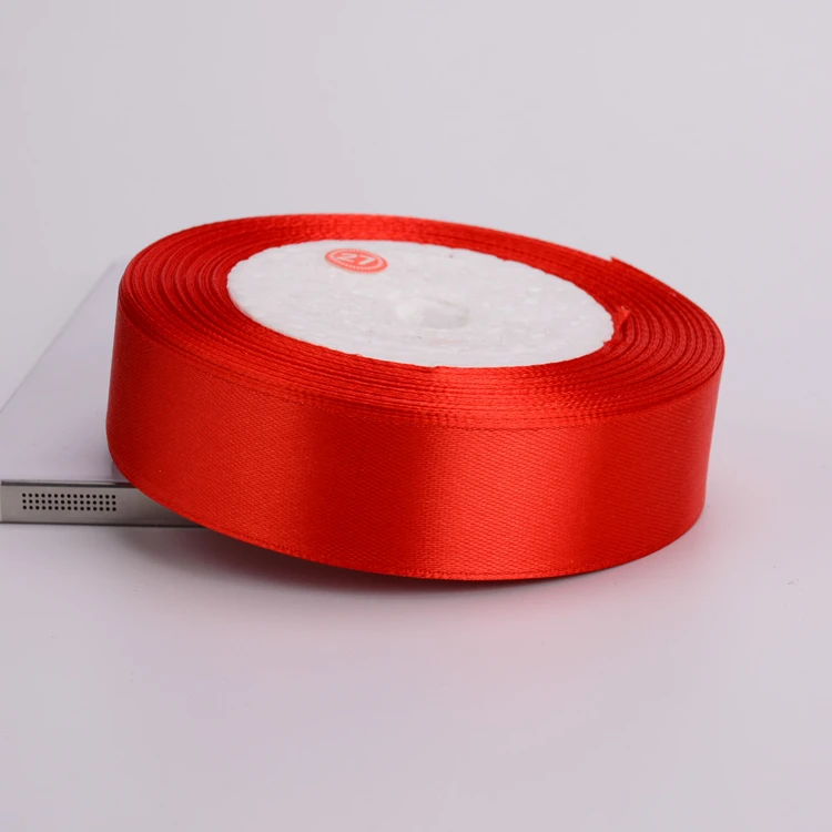 25mm Red Красная сатиновая лента 25 ярдов 6 мм-75 мм упаковочный материал сделай сам бант Ремесло Декор Свадебная вечеринка Декор подарок упаковка принадлежности для скрапбукинга - Цвет: 25mm Red