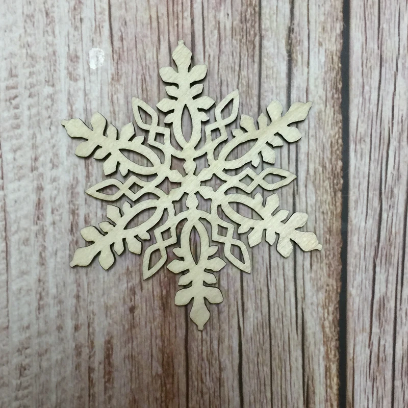 

50x laser cut wood christmas snowflake christmas decoration