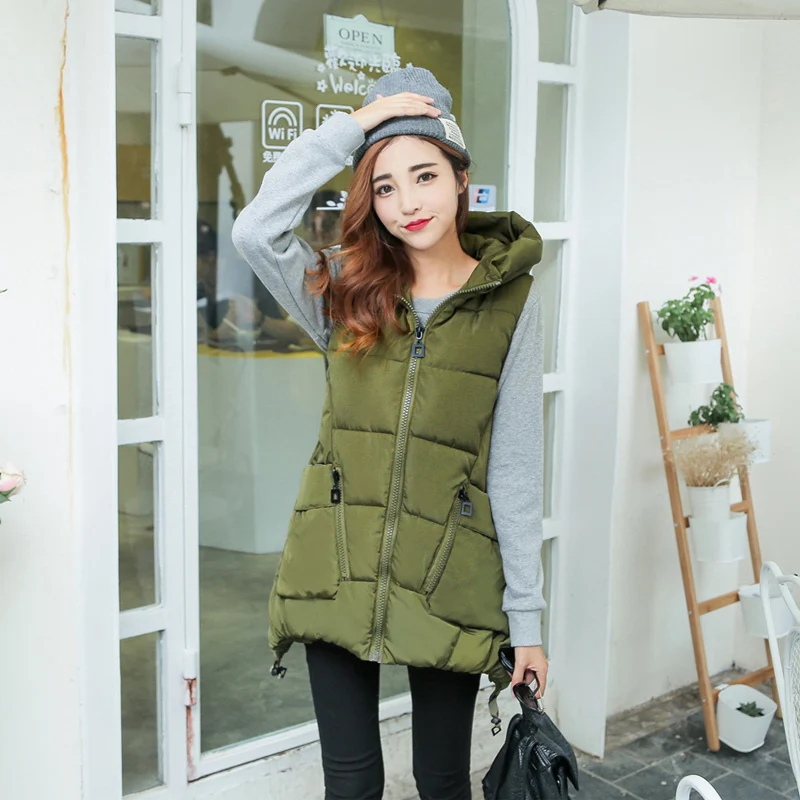 Женский зимний жилет новинка 2017 Модный женский длинный куртка без рукавов с