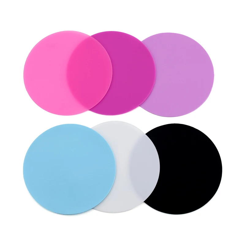 6 шт. мини удобная Силиконовая Палитра для ногтей моющийся прочный коврик