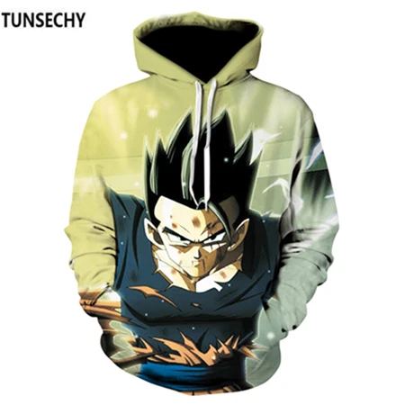 picture color TUNSECHY Аниме Драконий жемчуг Z карман толстовки с капюшоном малыш Гоку 3D толстовки для мужчин женщин с длинным рукавом новая Толстовка - Цвет: picture color