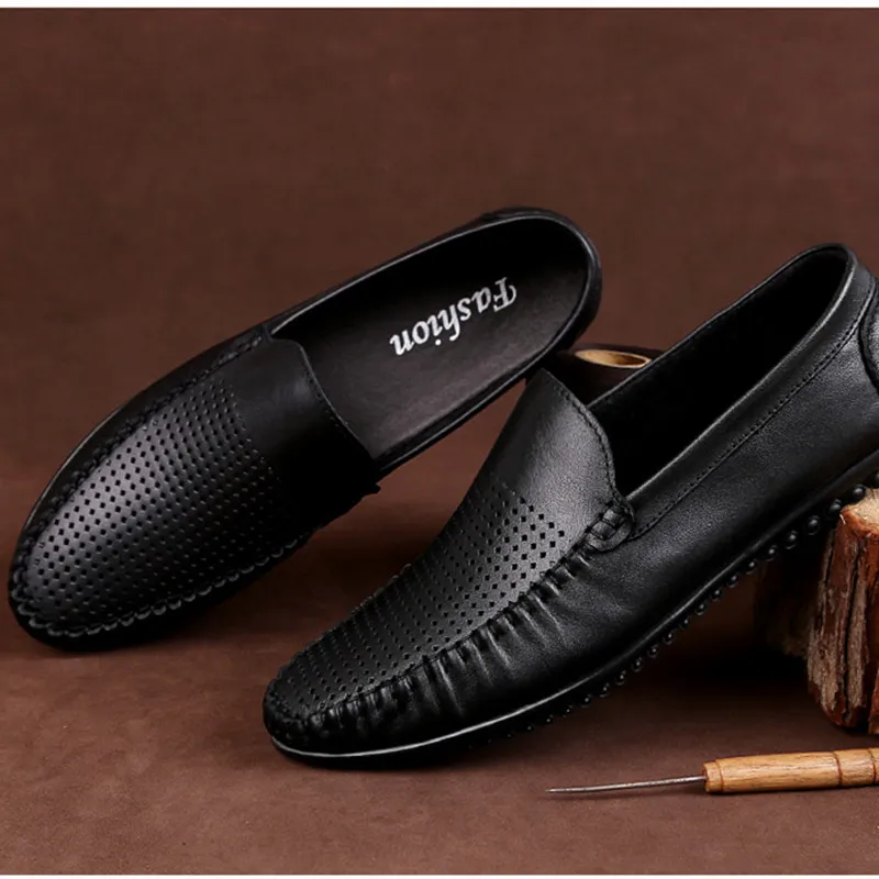 Мужская обувь Повседневные мужские лоферы Итальянская Мокасины из натуральной