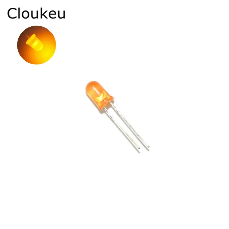 

100Pcs 5MM Orange emit Orange F5 Light emitting diode LED Lamp bead