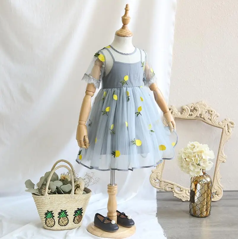 2018 летние детские Обувь для девочек бутик Вышивка платье феи принцессы Детская