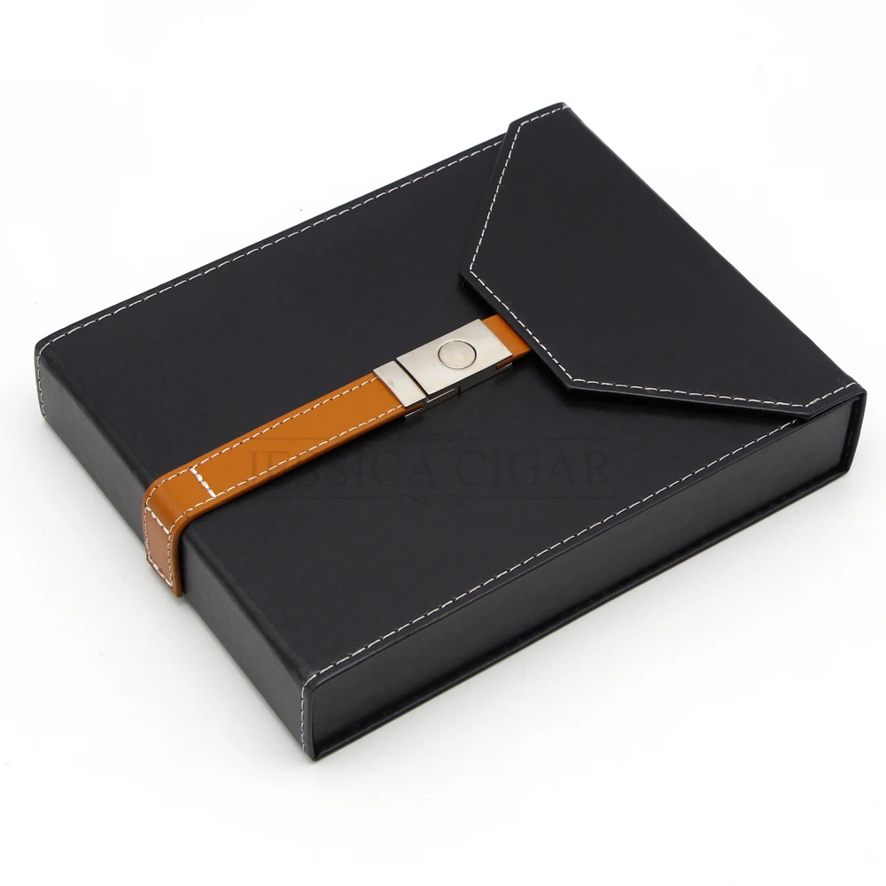 GALINER Black Elegant Leather Cedar Wood Cigar Case Travel Humidor Box Portable 8 pcs Holder With Humidifier Magnetic Lock | Дом и сад