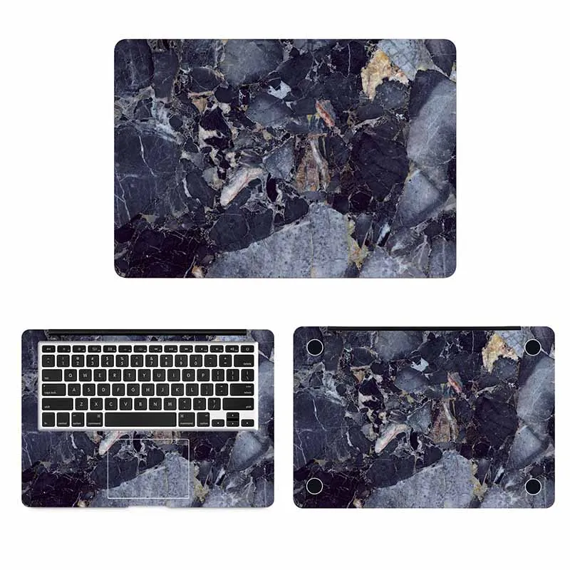 Синяя мраморная зерно полное покрытие кожи для Macbook Стикер 13 Pro Air retina 11 12 15 дюймов Mac Mi поверхность книга Ноутбук наклейка КОЖА