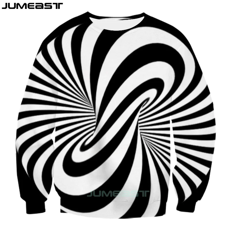 Jumeast брендовая мужская женская толстовка с 3D принтом визуальная Иллюзия длинным